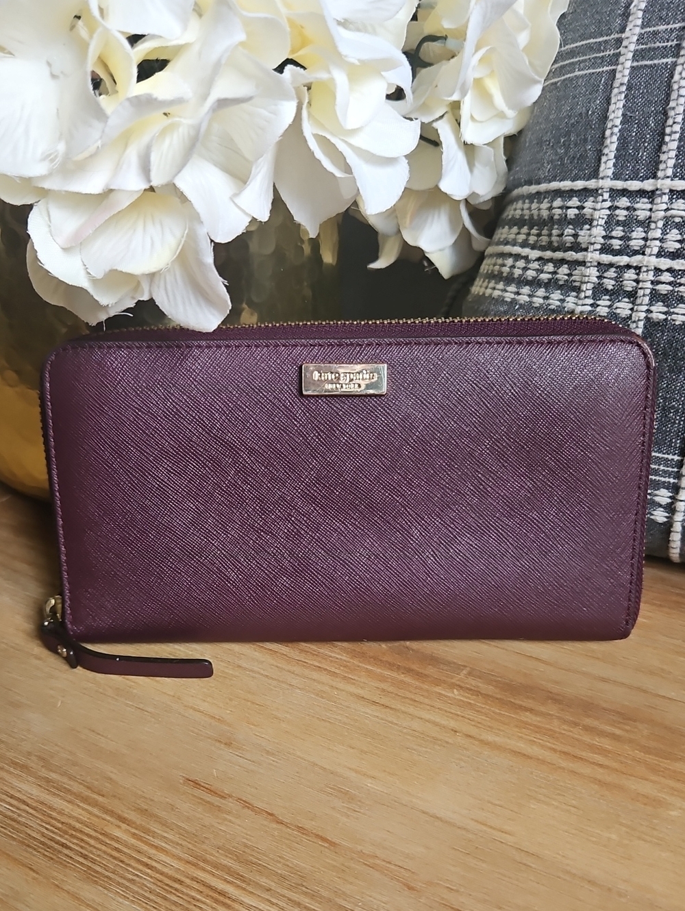 Kate Spade Plum Saffiano Continental Wallet